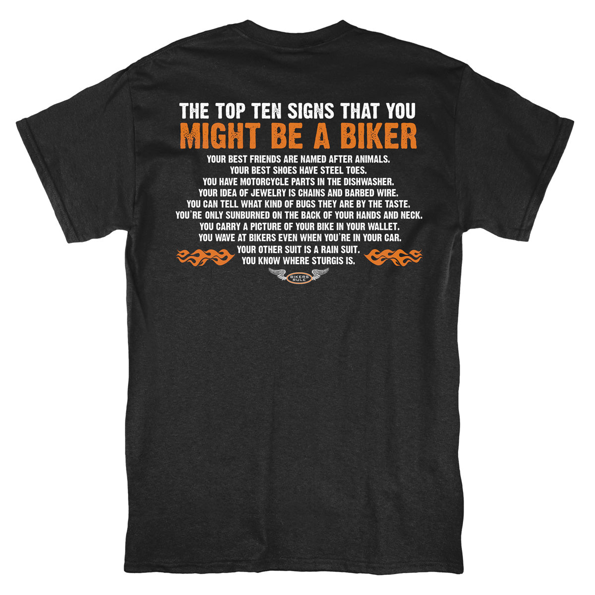 Biker Top 10 Signs Tee