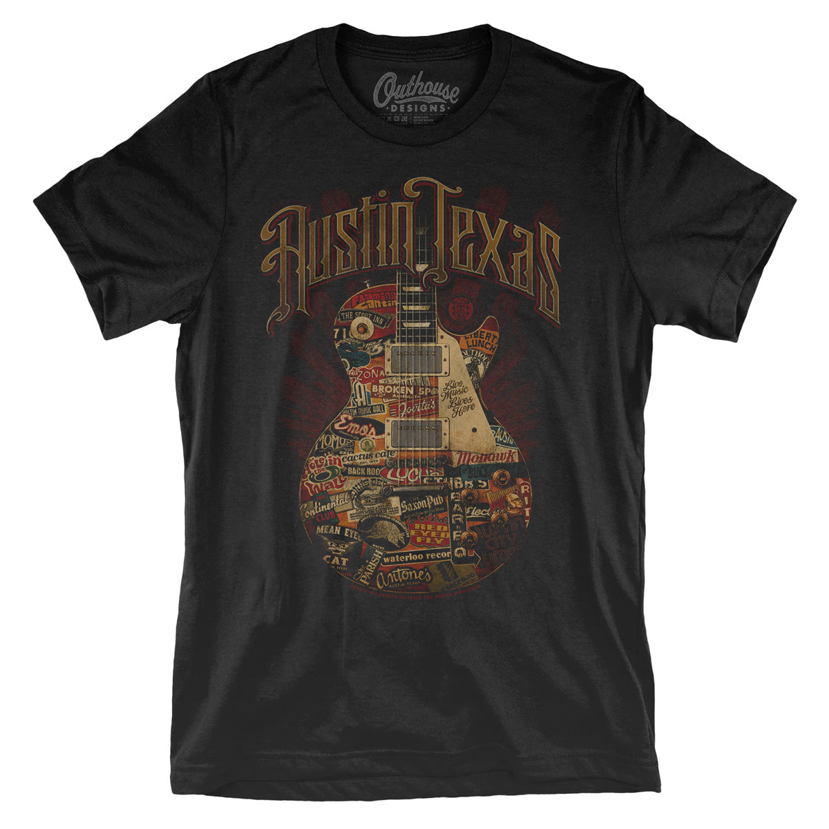 Austin Live Music Guitar Tee