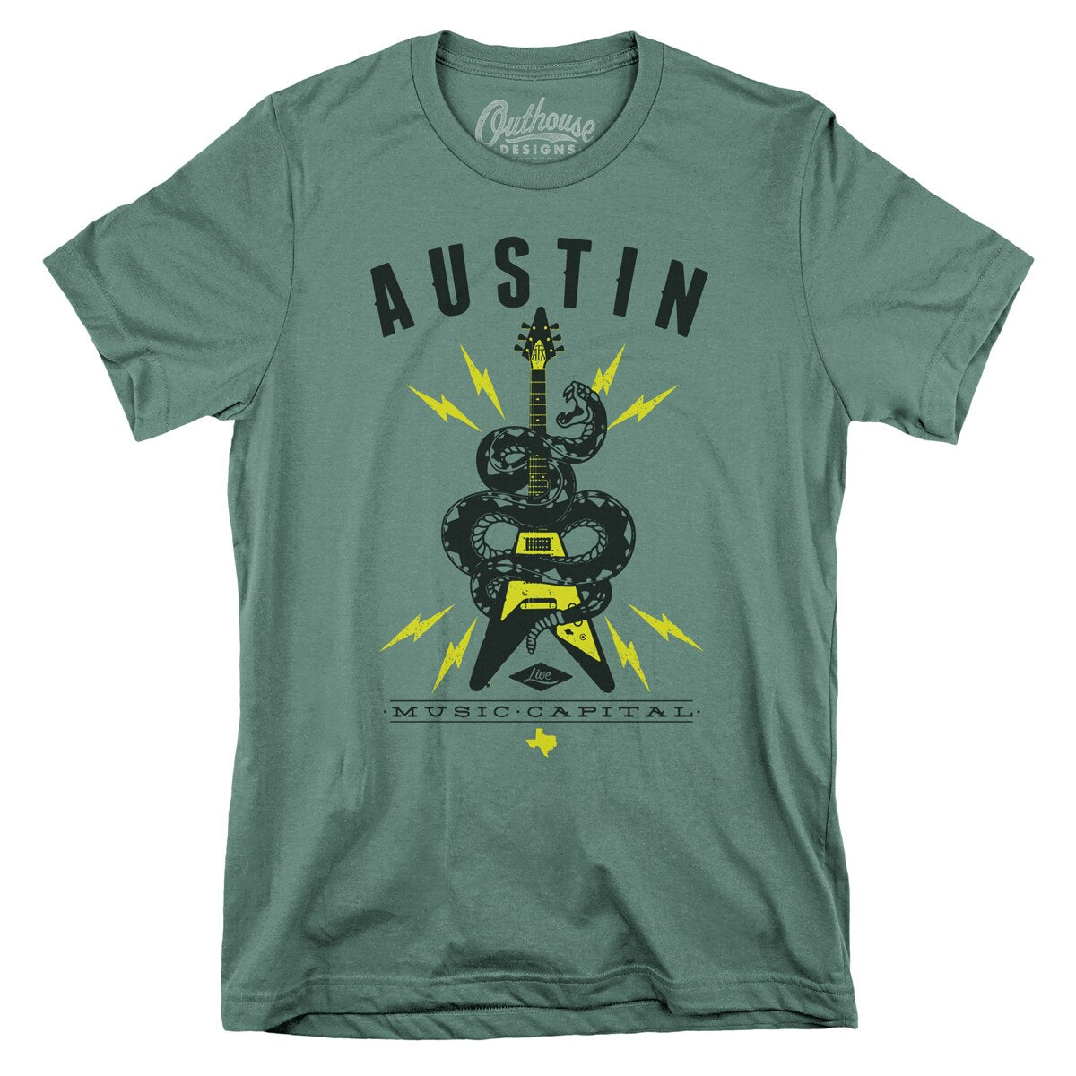 Austin Snake Guitar Tee