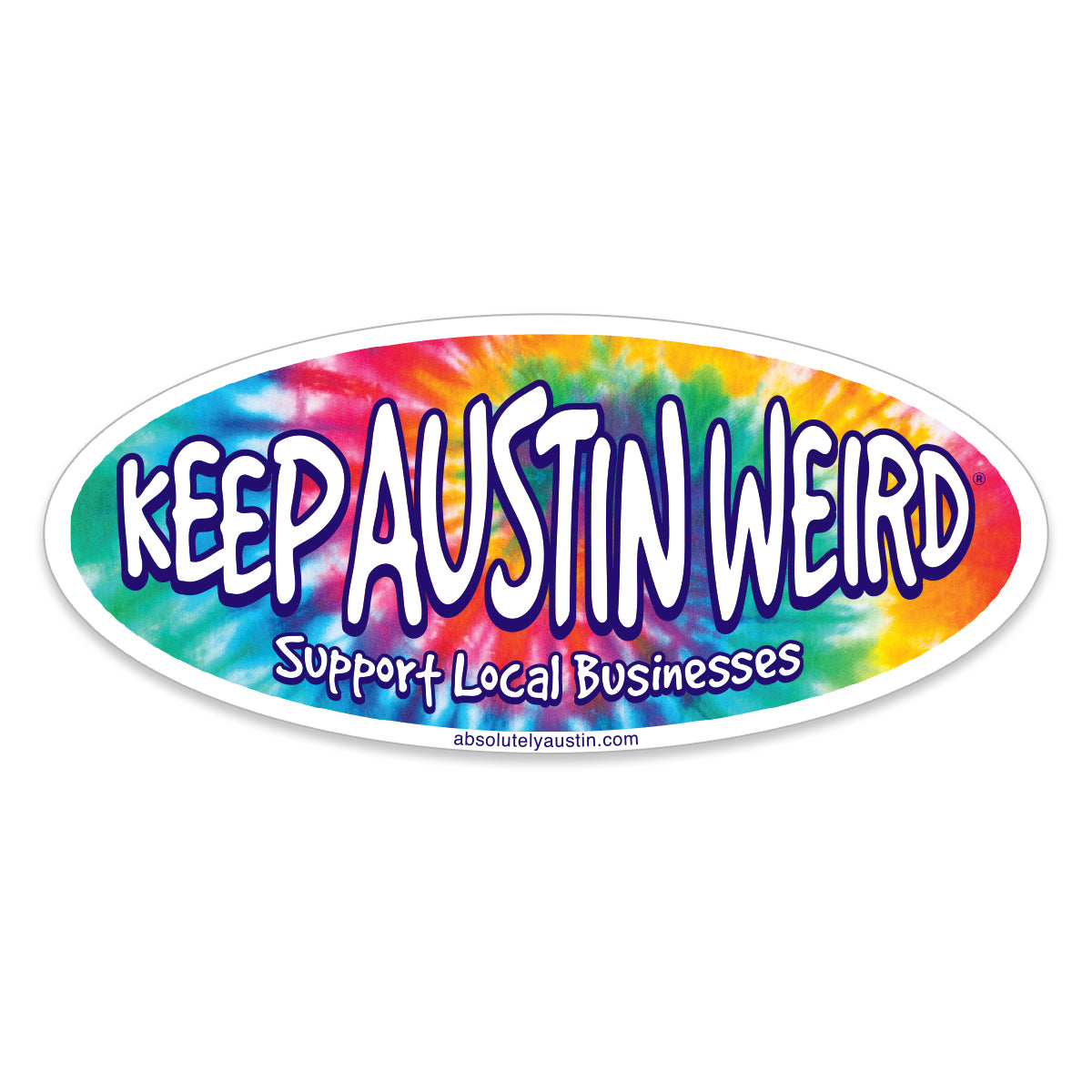 Small Keep Austin Weird® Tie-Dye Sticker