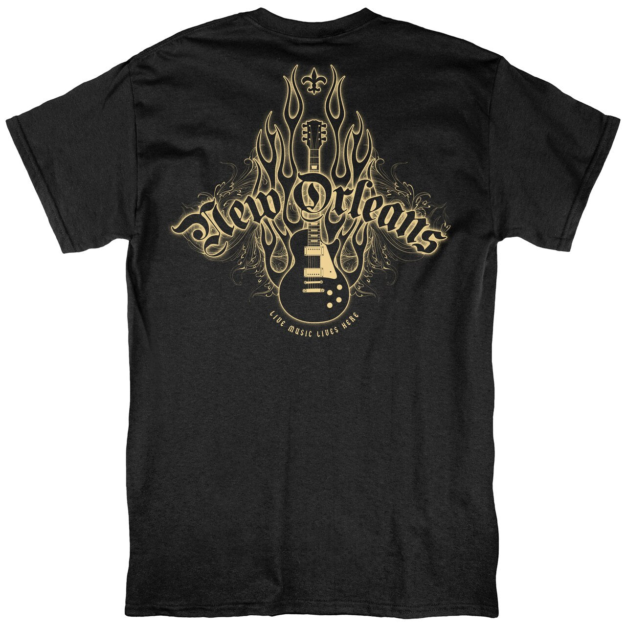 New Orleans Flaming Guitar Tee